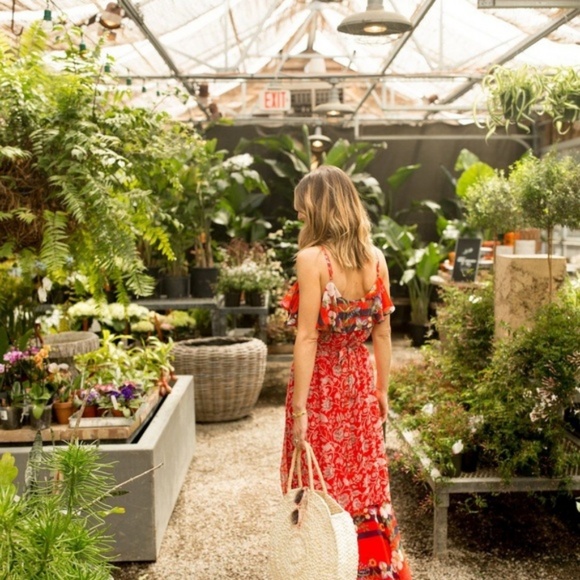 NEW Anthropologie Zuri Midi floral red Dress size S new with tag nwt - Picture 6 of 8